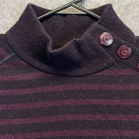 MOUNTAIN HARDWEAR Sweater Women's Medium Purple Sevina Wool Blend Stripe Hiking - Picture 3 of 13